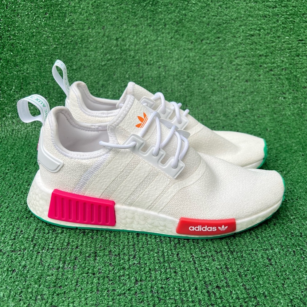 adidas NMD R1 White Magenta Green GZ4964 Women’s Size 10 Used